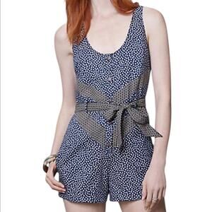 Anthropologie Jen Kao Melati Floral Navy Summer Romper cottagecore boho